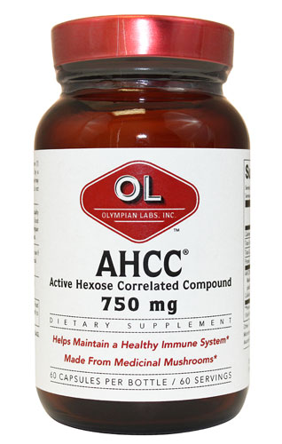 Olympian Labs AHCC® — 750 мг — 60 вегетарианских капсул Olympian Labs