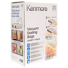 Kenmore Variety Pack with 7 Rolls and 50 Quart Bags Kenmore