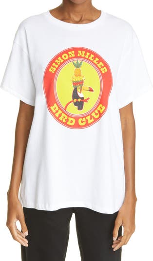 Хлопковая футболка с рисунком Bird Club Simon Miller