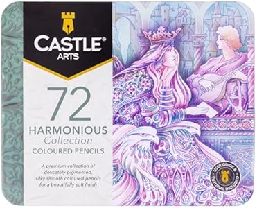 Набор цветных карандашей Castle Art Supplies, 72 гармоничных цвета, мягкий восковой грифель для профессионального смешивания Castle Art Supplies