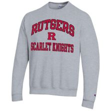 Толстовка мужская Champion Heather Grey Rutgers Scarlet Knights High Motor Pullover Sweatshirt Champion