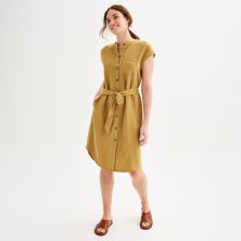 Женское практичное платье миди с пуговицами и завязкой на талии Sonoma Goods For Life® SONOMA