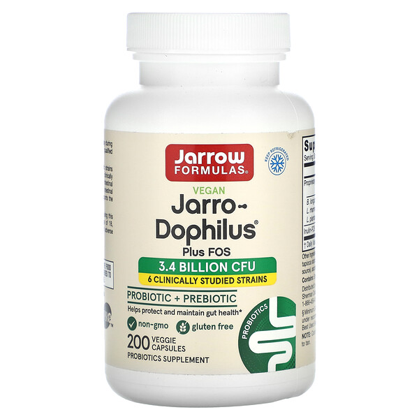 Vegan Jarro-Dophilus Plus FOS - 200 растительных капсул - Jarrow Formulas Jarrow Formulas