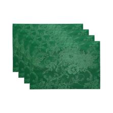 Elrene Home Fashions Poinsettia Elegance Jacquard Holiday Placemat, Set of 4 Elrene