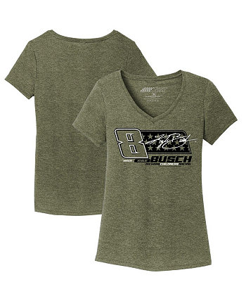 Women's Green Kyle Busch Tri-Blend V-Neck T-shirt Richard Childress Racing Team Collection