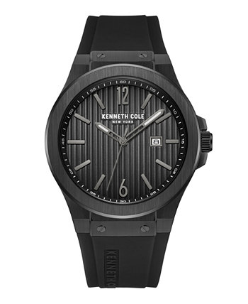 Мужские классические черные силиконовые часы 43 мм Kenneth Cole