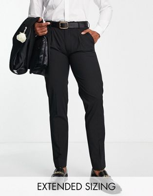 Черные узкие костюмные брюки из ткани премиум-класса Noak 'Camden' с эластичной тканью Noak
