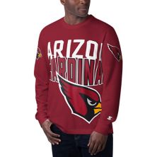 Men's Starter Cardinal Arizona Cardinals Clutch Hit Long Sleeve T-Shirt Starter