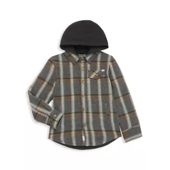 Little Boy's &amp; Рубашка Glen в клетку с капюшоном и пуговицами для мальчика Appaman