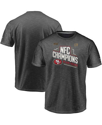 Молодежная футболка с вересковым углем San Francisco 49Ers 2019 NFC Champions Trophy Collection Футболка для раздевалки NFL Pro Line by Fanatics Branded