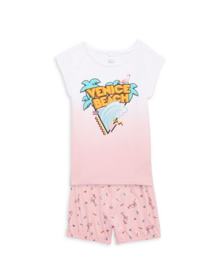 Little Girl's 2-Piece Graphic T-Shirt &amp; Shorts Set PL Kids