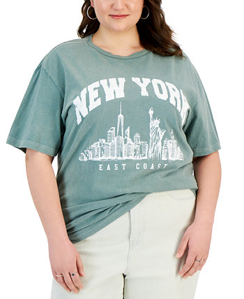 Модная футболка больших размеров с рисунком «Нью-Йорк» Rebellious One