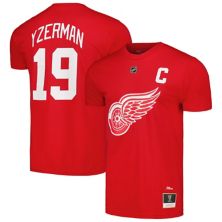 Men's Mitchell & Ness Steve Yzerman Red Detroit Red Wings Captain Patch Name & Number T-Shirt Mitchell & Ness