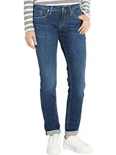Зауженные джинсы бойфренда со средней посадкой цвета индиго L27101SSX365 Silver Jeans Co.