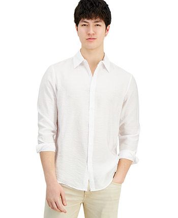 Мужская мятая рубашка Dash с длинными рукавами и пуговицами спереди, созданная для Macy's I.N.C. International Concepts