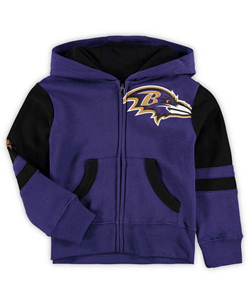 Толстовка с капюшоном на молнии во всю длину дошкольного фиолетового цвета Baltimore Ravens Stadium Outerstuff