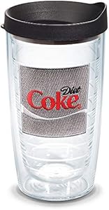 Tervis Coca-Cola-Diet Coke Insulated Tumbler with Emblem and Black Lid, 16oz, Clear Tervis