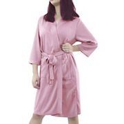 Women's Turkish Polyester Lightweight Soft Warm Spa Waffle Kimono Short Robe Unique Bargains