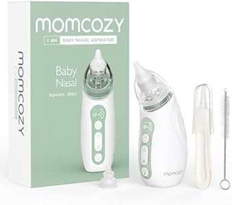 Momcozy Baby Nasal Aspirator, Strong Suction Electric Nasal Aspirator for Baby, Newborn and Toddler, Portable Baby Nose Aspirator Rechargeable with Light and Music, Baby Snot Sucker Momcozy