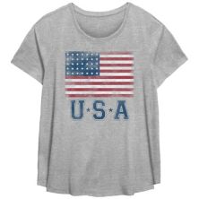 Классическая футболка с принтом и овальным вырезом в стиле флага США размера плюс Fifth Sun FIFTH SUN