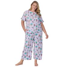 Уютный пижамный комплект Cuddl Duds® больших размеров с короткими рукавами и укороченными брюками Cuddl Duds