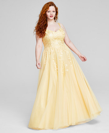 Модное бальное платье больших размеров с бретелями и пайетками, с цветочной вышивкой, созданное для Macy's Say Yes