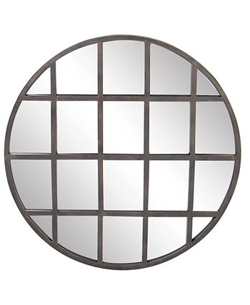 Черное металлическое настенное зеркало в индустриальном стиле Cosmopolitan, 36 x 36 CosmoLiving