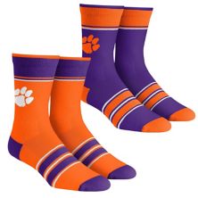 Молодежные носки Rock Em Socks Clemson Tigers Multi-Stripe 2-Pack Team Crew Socks Set Unbranded