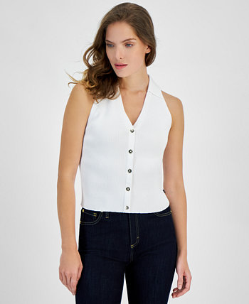 Women's Cotton Button-Front Sleeveless Sweater Nautica Jeans