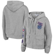 Women's WEAR by Erin Andrews Gray Chicago Cubs Full-Zip Hoodie WEAR by Erin Andrews