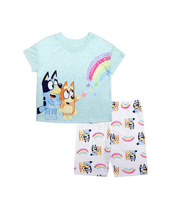 Пижамный комплект из 2 предметов в байкерских шортах для больших девочек Bluey