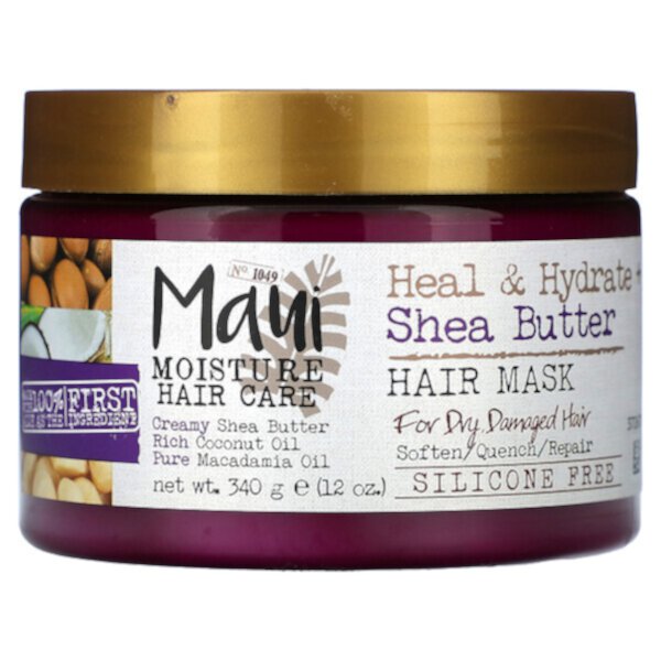 Heal & Hydrate + Маска для волос с маслом ши, 12 унций (340 г) Maui Moisture