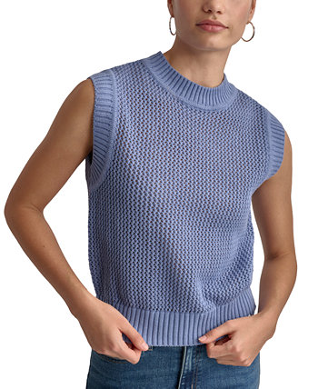 Women's Cotton Open-Stitch Sweater Vest DKNY