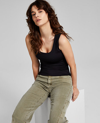 Women's Scoop-Neck Sleeveless Double-Layered Tank Top, Created for Macy's And Now This