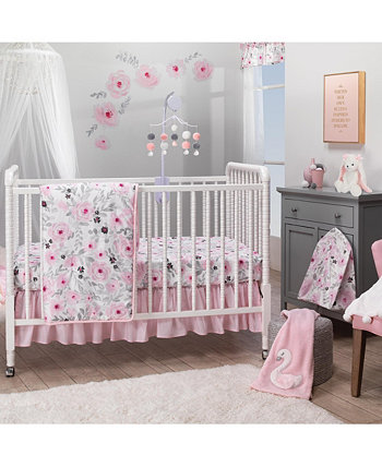 Комплект постельного белья для детской кроватки Blossom Pink Watercolor Floral из 3 предметов Bedtime Originals