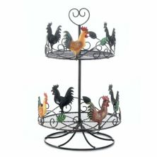 Rooster Two-Tier Countertop Kitchen Rack Accent Plus