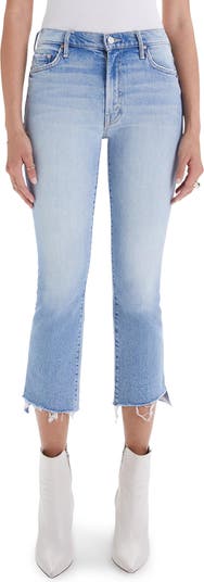 The Insider High Waist Crop Step Fray Hem Bootcut Jeans MOTHER
