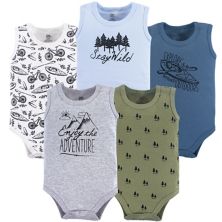 Baby Boy Cotton Bodysuits 5pk Yoga Sprout