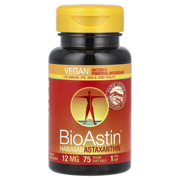 BioAstin - 12 мг - 75 веганских мягких капсул - Nutrex Hawaii Nutrex Hawaii