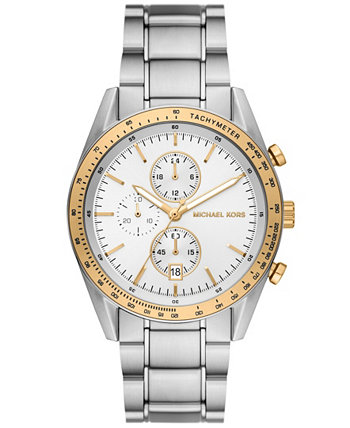 Мужские кварцевые часы Warren с хронографом из нержавеющей стали серебристого цвета, 42 мм Michael Kors