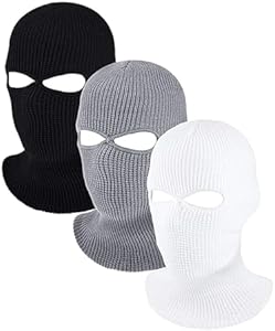 HESTYA 2 Holes Ski Masks Winter Balaclava Knitted Full Face Cover Mask Beanie Hat for Men Women Cold Weather Outdoor Sports HESTYA