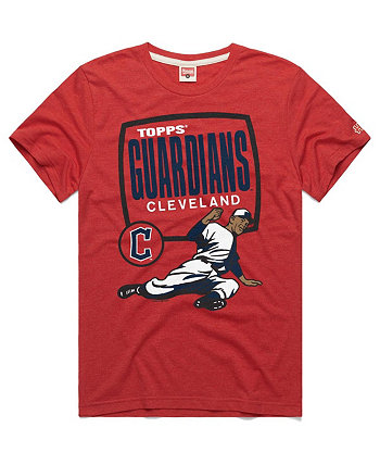 Мужская красная футболка Tri-Blend Cleveland Guardians x Topps Homage