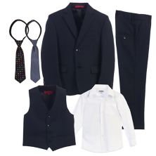 Gioberti Boys 6-piece Suit Set Includes Shirt And Accessories Gioberti