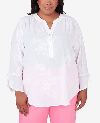 Женская блуза Plus Size Miami Beach с вышивкой Alfred Dunner Alfred Dunner