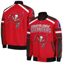 Men's G-III Sports by Carl Banks Red Tampa Bay Buccaneers Power Forward Racing Full-Snap Jacket In The Style