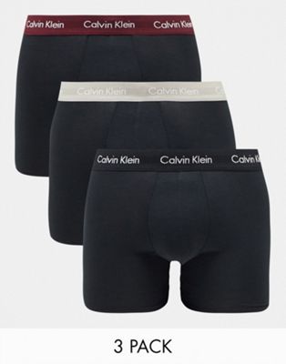 Комплект из трех боксеров черного цвета с цветным поясом Calvin Klein Calvin Klein