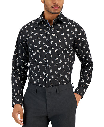 Мужская классическая рубашка узкого кроя Liria с цветочным принтом, созданная для Macy's Bar III