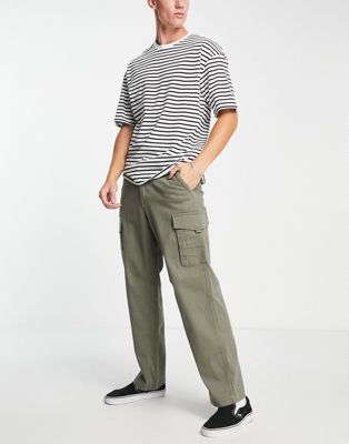 Широкие брюки карго цвета хаки ADPT ADPT