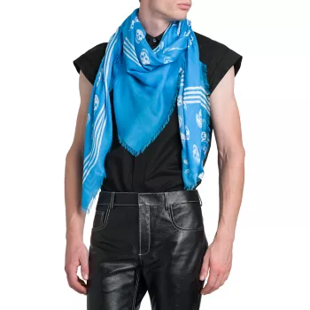 Полосатый шарф с черепом Alexander McQueen