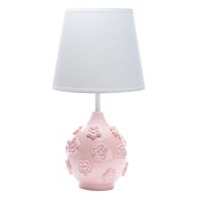 Lambs & Ivy Signature Botanical Baby Pink Floral Nursery Lamp With Shade & Bulb Lambs & Ivy